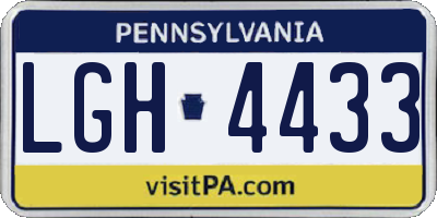 PA license plate LGH4433