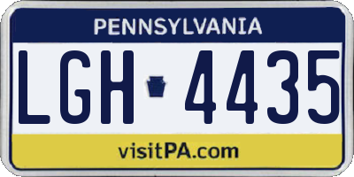 PA license plate LGH4435