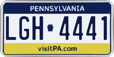PA license plate LGH4441