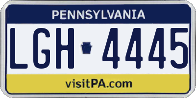 PA license plate LGH4445