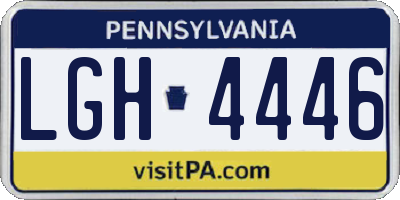 PA license plate LGH4446