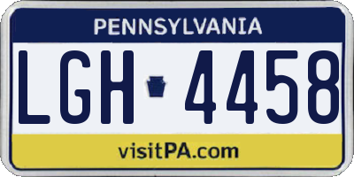 PA license plate LGH4458