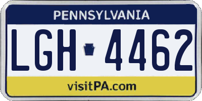 PA license plate LGH4462