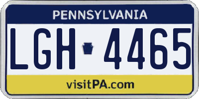 PA license plate LGH4465