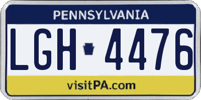 PA license plate LGH4476