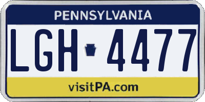 PA license plate LGH4477