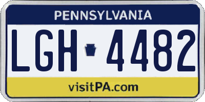 PA license plate LGH4482