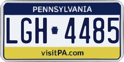 PA license plate LGH4485