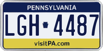 PA license plate LGH4487
