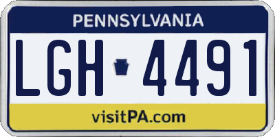 PA license plate LGH4491