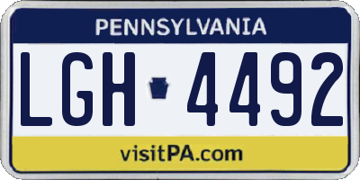 PA license plate LGH4492