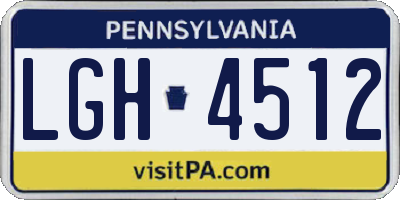 PA license plate LGH4512