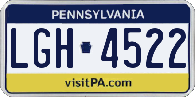 PA license plate LGH4522