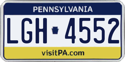 PA license plate LGH4552