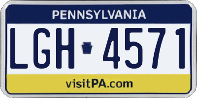 PA license plate LGH4571