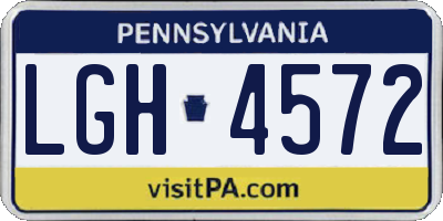 PA license plate LGH4572