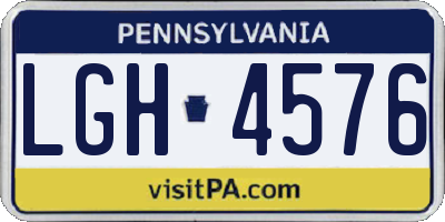 PA license plate LGH4576