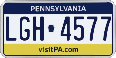 PA license plate LGH4577