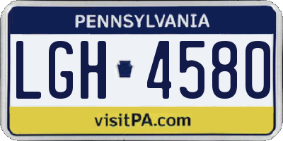 PA license plate LGH4580