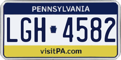 PA license plate LGH4582