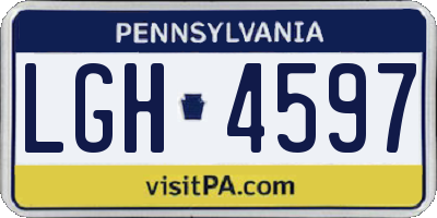 PA license plate LGH4597
