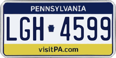PA license plate LGH4599