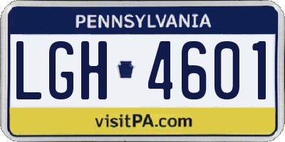 PA license plate LGH4601