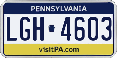 PA license plate LGH4603