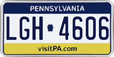 PA license plate LGH4606