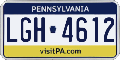 PA license plate LGH4612