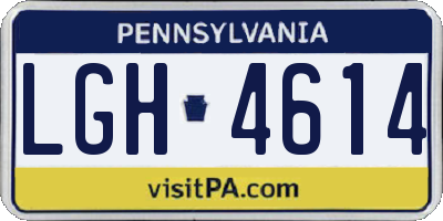 PA license plate LGH4614