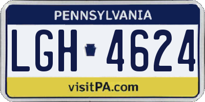 PA license plate LGH4624