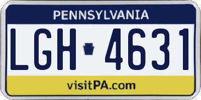 PA license plate LGH4631