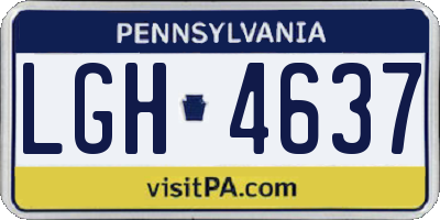 PA license plate LGH4637