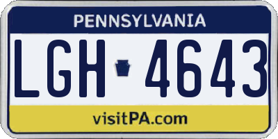 PA license plate LGH4643