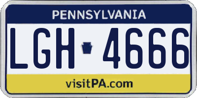 PA license plate LGH4666