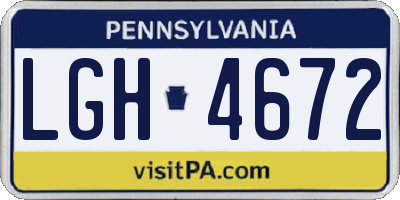 PA license plate LGH4672
