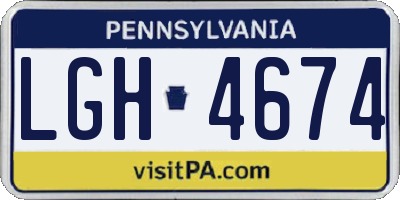 PA license plate LGH4674