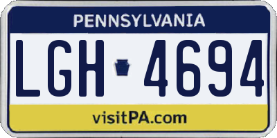PA license plate LGH4694