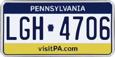 PA license plate LGH4706