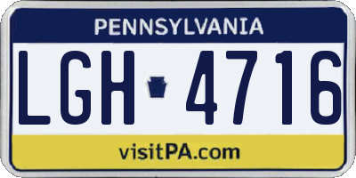 PA license plate LGH4716