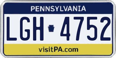 PA license plate LGH4752
