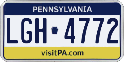 PA license plate LGH4772