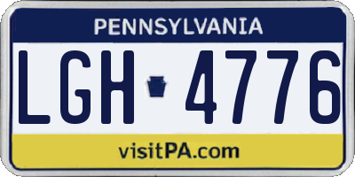 PA license plate LGH4776