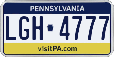 PA license plate LGH4777