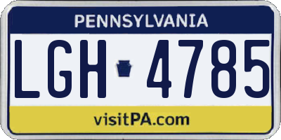 PA license plate LGH4785