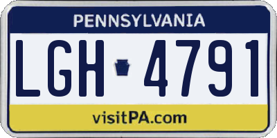 PA license plate LGH4791