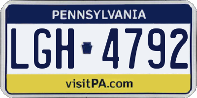 PA license plate LGH4792