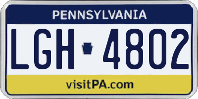 PA license plate LGH4802