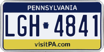 PA license plate LGH4841